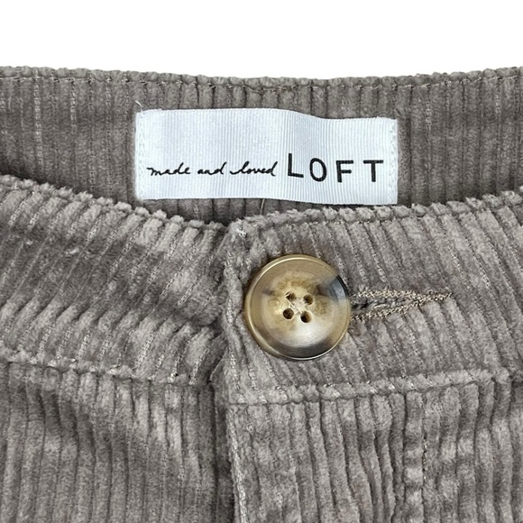 NWT Loft The Straight Crop High Rise Curvy Raw Hem Grey Corduroys - Picture 6 of 9